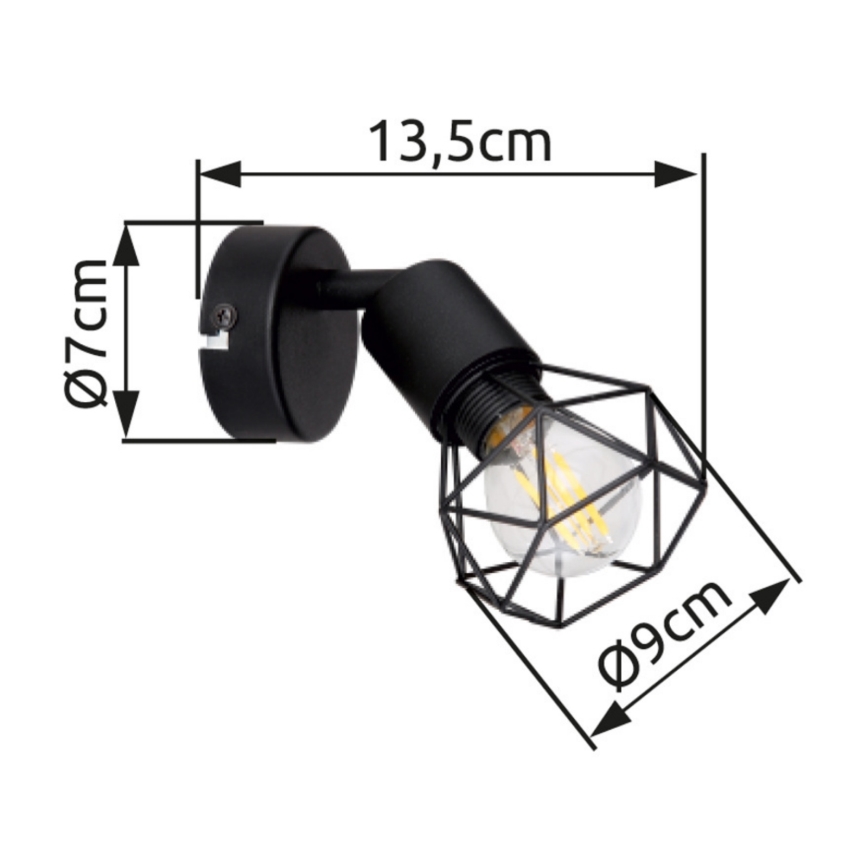 Brilagi - Väggmonterad spotlight CAGE 1xE14/40W/230V