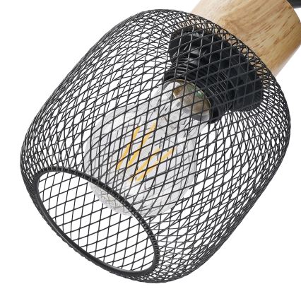 Brilagi - Väggspot BASKLITE 1xE27/15W/230V gummiträ/svart