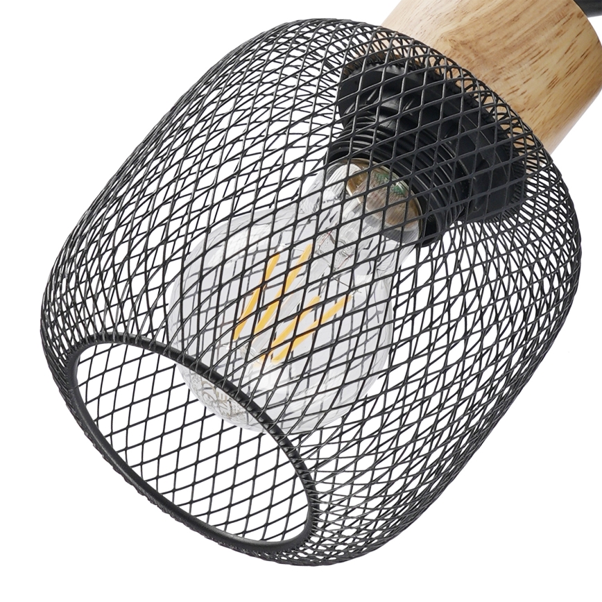 Brilagi - Väggspot BASKLITE 1xE27/15W/230V gummiträ/svart