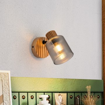 Brilagi - Väggspot HYGGE 1xE14/15W/230V trä/rökfärgad