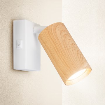 Brilagi - Väggspot med strömbrytare SELE 1xGU10/30W/230V vit/ekdekor