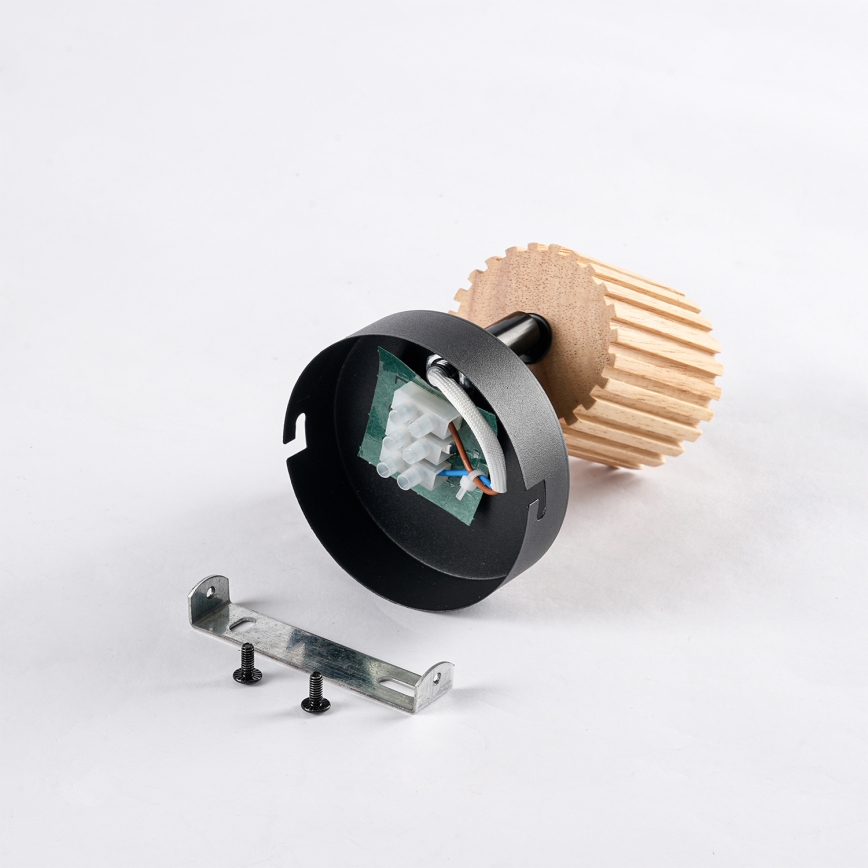 Brilagi - Väggspot MODERN WOOD 1xGU10/8W/230V gummiträ/svart