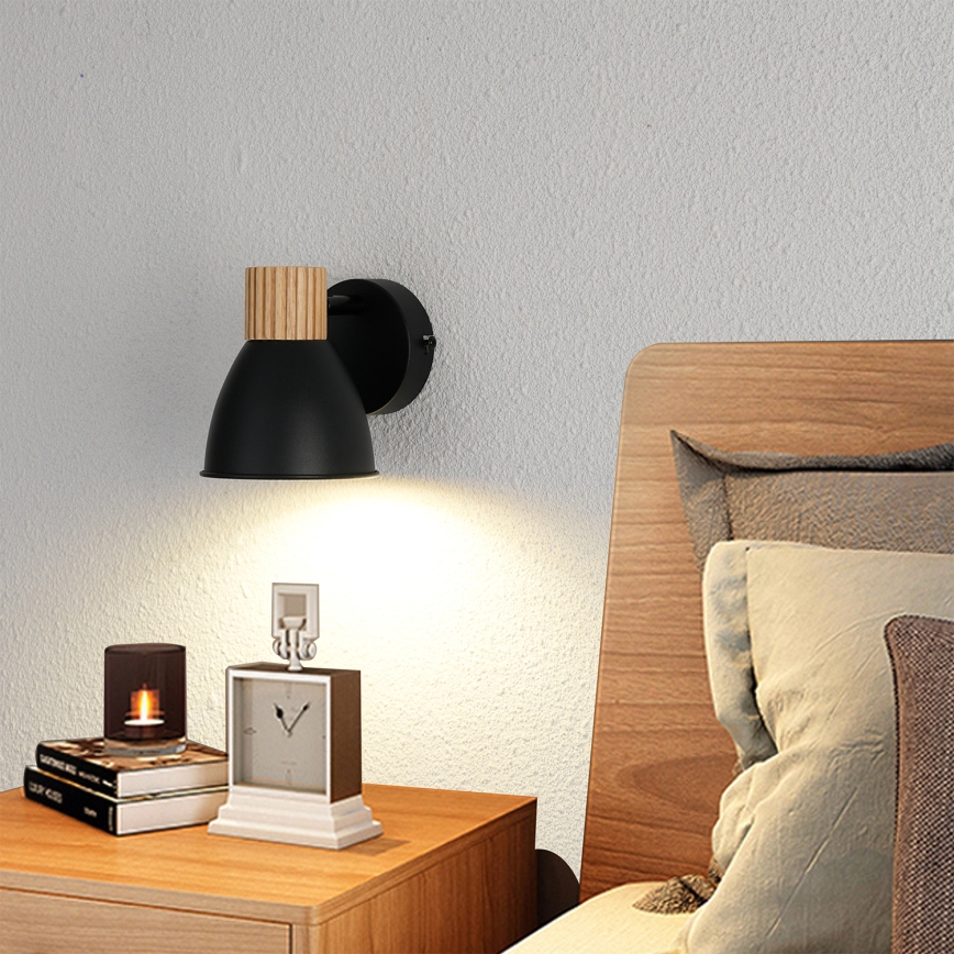 Brilagi - Väggspot ODENSE 1xE14/10W/230V trä/svart