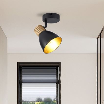 Brilagi - Väggspot ODENSE 1xE14/10W/230V trä/svart