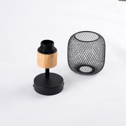 Brilagi - Väggspotlight BASKLITE 1xE27/15W/230V trä/svart
