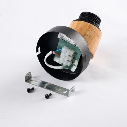 Brilagi - Väggspotlight BASKLITE 1xE27/15W/230V trä/svart