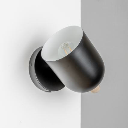 Brilagi - Väggspotlight GALLION 1xE27/15W/230V svart