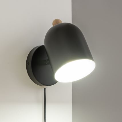 Brilagi - Väggspotlight GALLION 1xE27/15W/230V svart