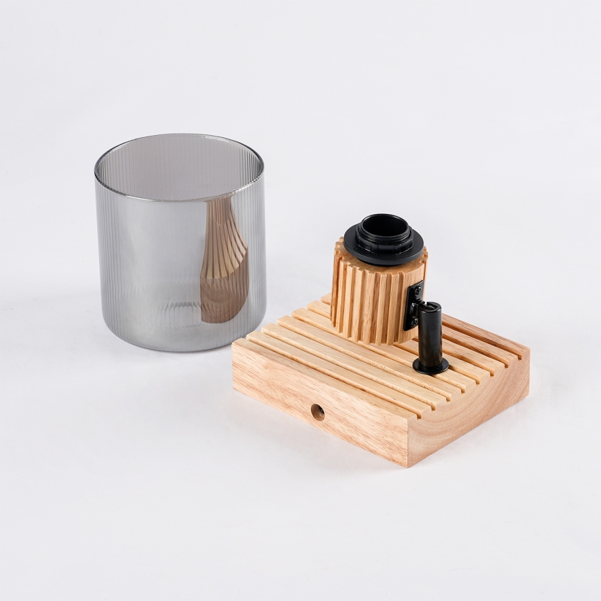 Brilagi - Väggspotlight HYGGE 1xE14/15W/230V trä/rökgrå