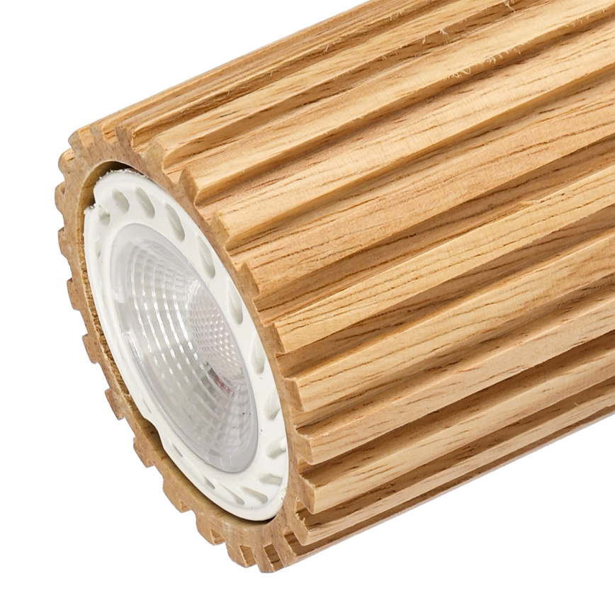 Brilagi - Väggspotlight MODERN WOOD 1xGU10/8W/230V gummiträ/vit