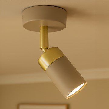 Brilagi - Väggspotlight POKER 1xGU10/25W/230V beige/guld