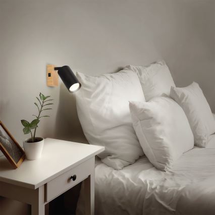 Brilagi - Väggspotlight SELE 1xGU10/30W/230V svart/ekdekor