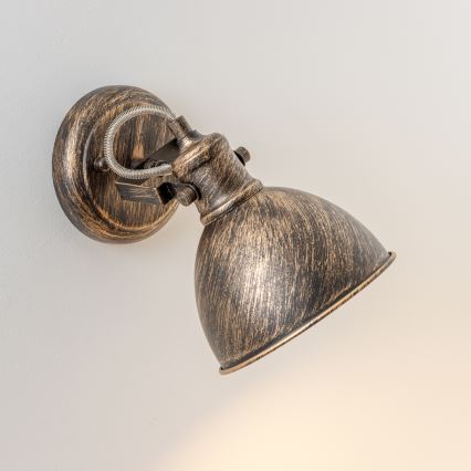 Brilagi - Väggspotlight TECHNO 1xE27/60W/230V brons/patina