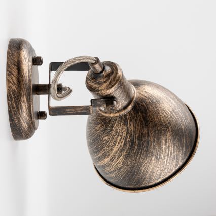 Brilagi - Väggspotlight TECHNO 1xE27/60W/230V brons/patina