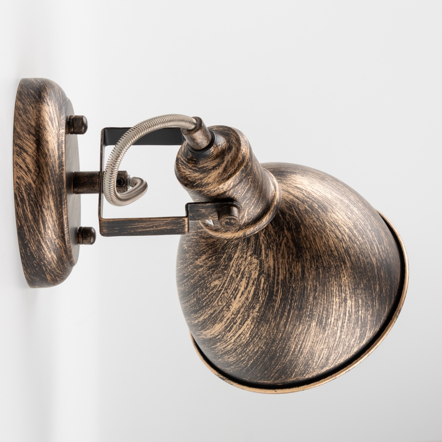 Brilagi - Väggspotlight TECHNO 1xE27/60W/230V brons/patina