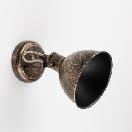 Brilagi - Väggspotlight TECHNO 1xE27/60W/230V brons/patina