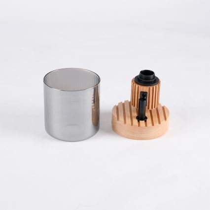 Brilagi - Väggspott HYGGE 1xE14/15W/230V gummiträ/rökfärgad