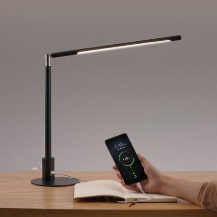 Brilagi - LED dimbar beröringsstyrd bordslampa med USB-portar VARIO LED/7W/230V 3000-6500K CRI 96 svart