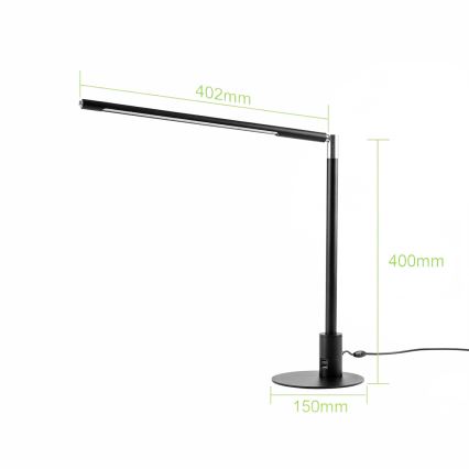 Brilagi - LED dimbar beröringsstyrd bordslampa med USB-portar VARIO LED/7W/230V 3000-6500K CRI 96 svart