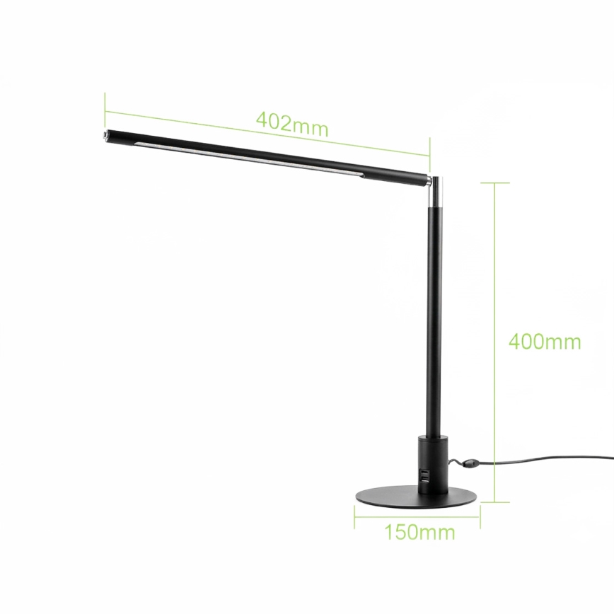 Brilagi - LED dimbar beröringsstyrd bordslampa med USB-portar VARIO LED/7W/230V 3000-6500K CRI 96 svart