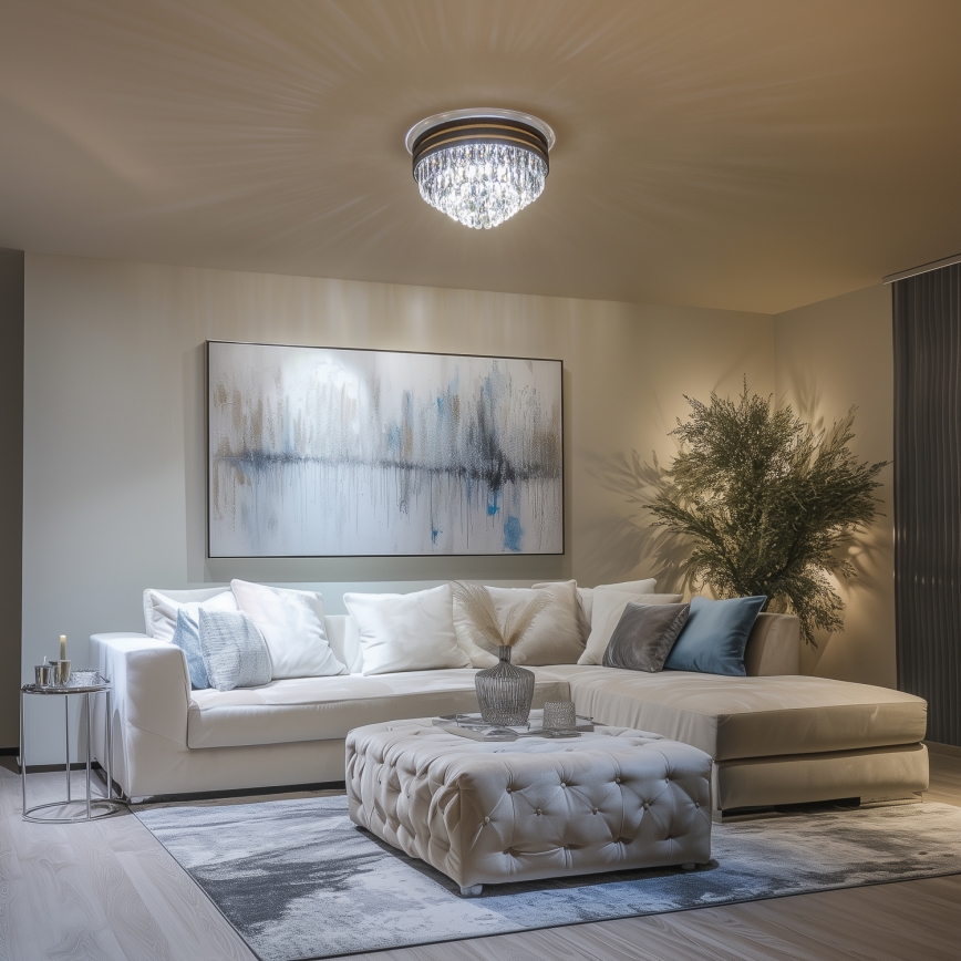 Brilagi - LED kristalltaklampa VELURE 5xE14/40W/230V Ø 46 cm svart