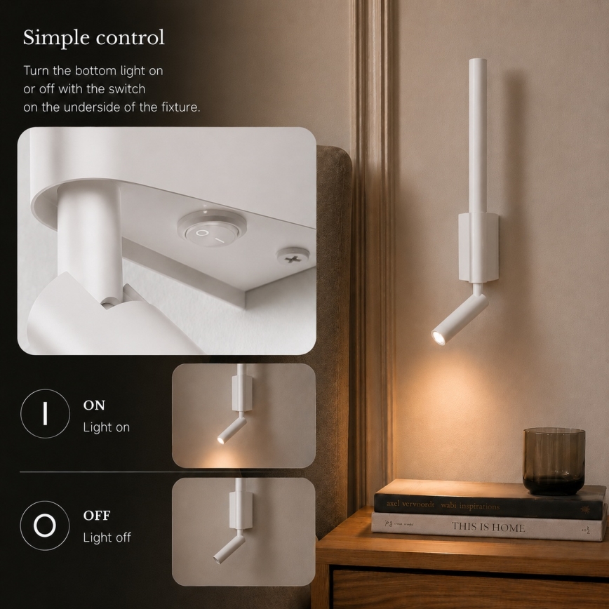 BRILAGI - VIXON väggspot LED/3W/230V + LED/5W vit CRI 90