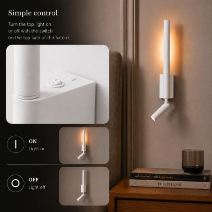 BRILAGI - VIXON väggspot LED/3W/230V + LED/5W vit CRI 90