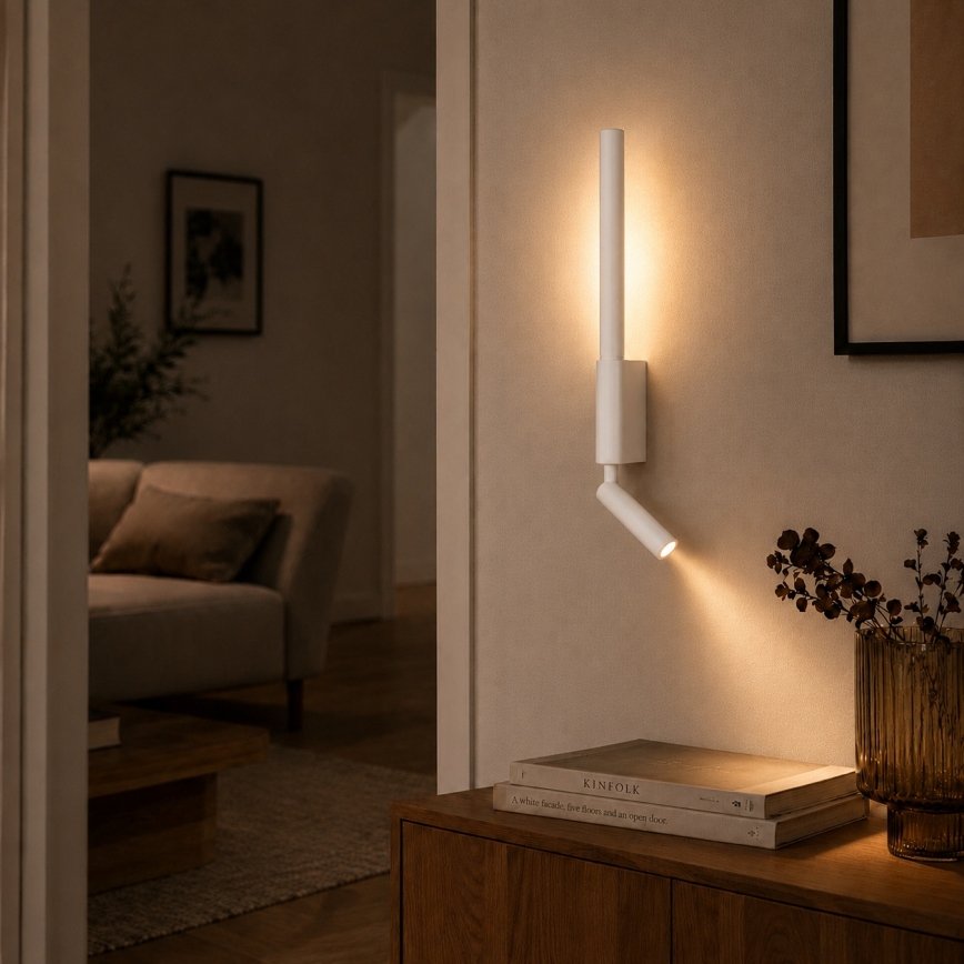 BRILAGI - VIXON väggspot LED/3W/230V + LED/5W vit CRI 90