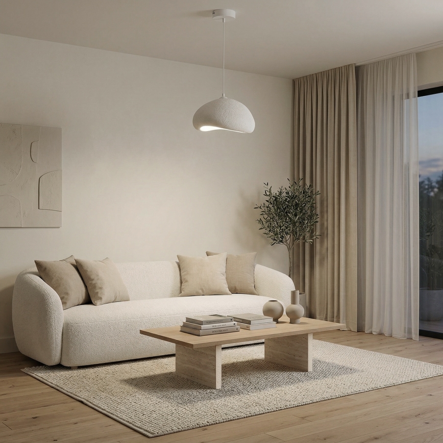 Brilagi - WABI SABI pendellampa med kabel 1xE27/40W/230V Ø 35 cm vit