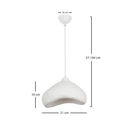 Brilagi - WABI SABI pendellampa på sladd, 1xE27/40W/230V, Ø 30 cm, vit