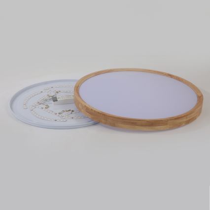 Brilagi - LED taklampa WOODROUND LED/40W/230V 3000/4000/6000K Ø 60 cm trä CRI 90