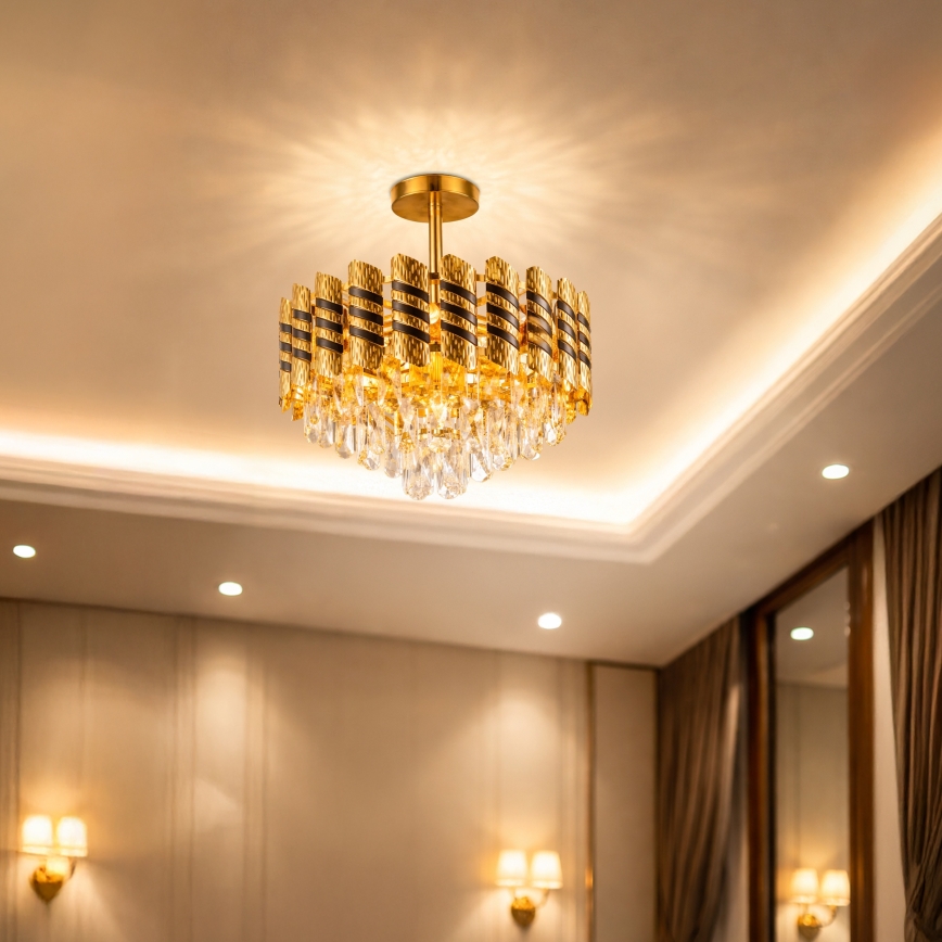 Brilagi - Ytmonterad kristallkrona CRISTAL 5xE14/40W/230V diam. 38 cm