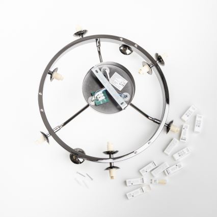 Brilagi - Ytmonterad LED-ljuskrona MILLA 10xG9/3W/230V svart krom/rökfärgat glas