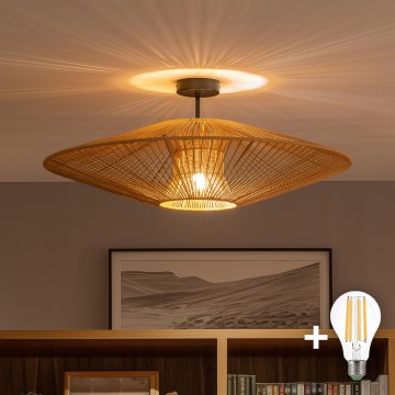 Brilagi - Ytmonterad LED-taklampa CERIA BOHO 1xE27/60W/230V Ø 70 cm svart/brun