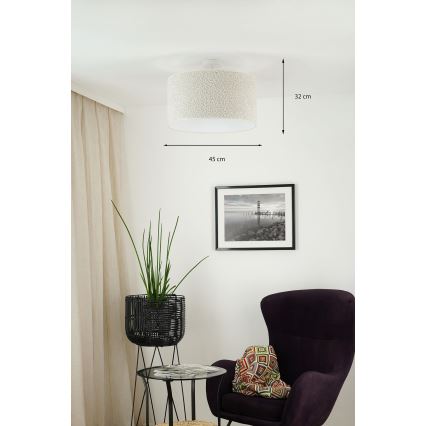 Brilagi - Ytmonterad ljuskrona BOUCLE ROLLER 1xE27/15W/230V diameter 45 cm grädde