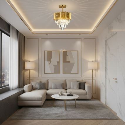 Brilagi - Ytmonterad ljuskrona CRISTAL 5xE14/40W/230V Ø 43 cm