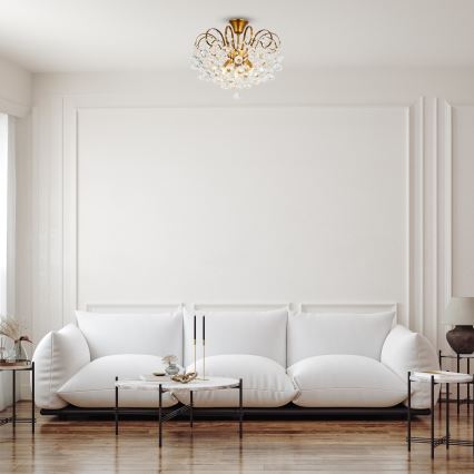 Brilagi - Ytmonterad ljuskrona CRYSTAL 6xE14/60W/230V brons