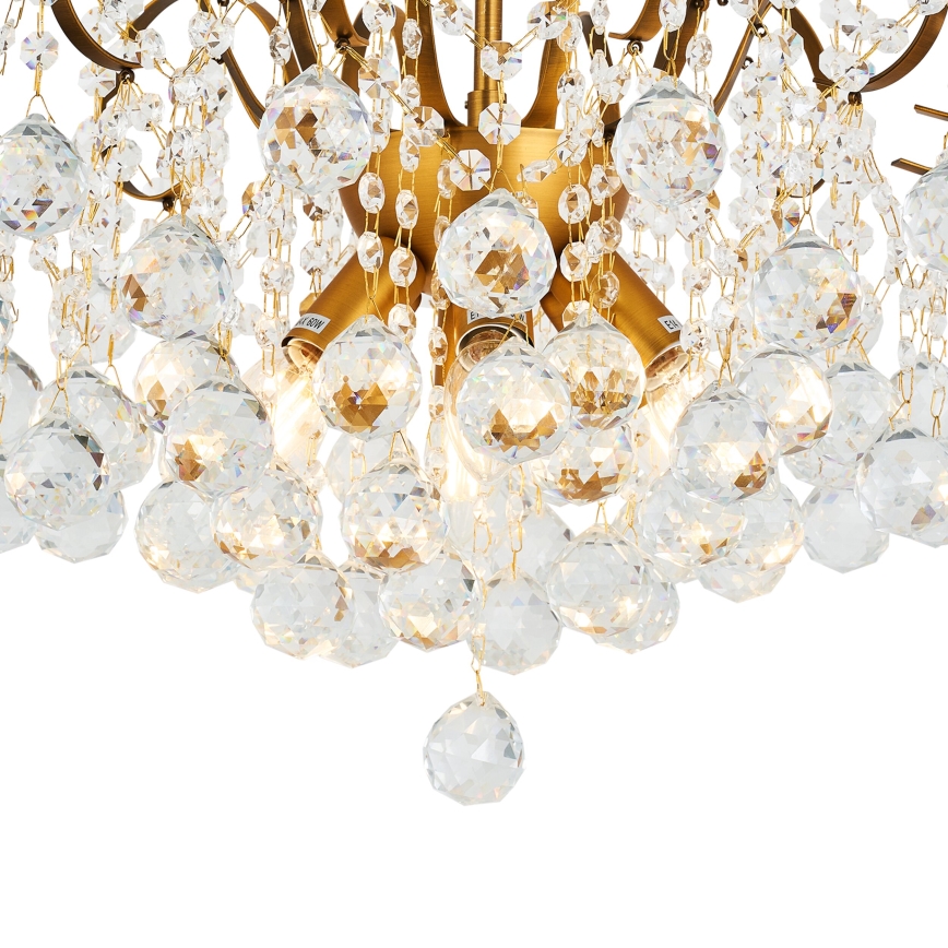 Brilagi - Ytmonterad ljuskrona CRYSTAL 6xE14/60W/230V brons