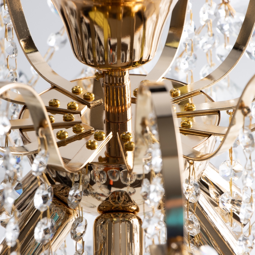 Brilagi - Ytmonterad ljuskrona CRYSTAL 6xE14/60W/230V guld