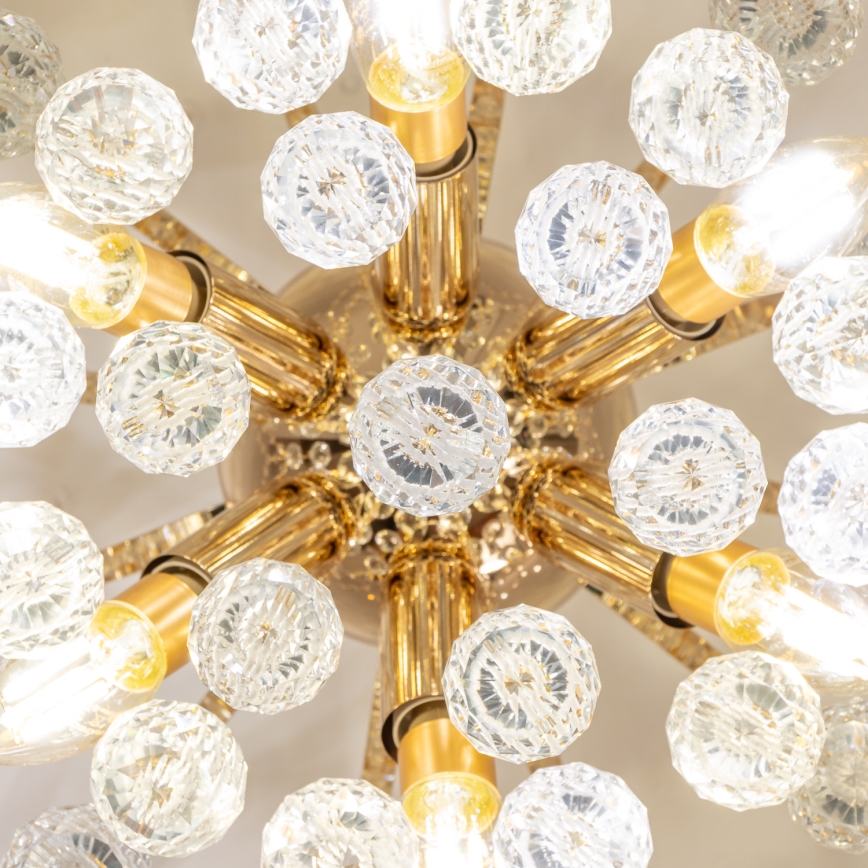 Brilagi - Ytmonterad ljuskrona CRYSTAL 6xE14/60W/230V guld