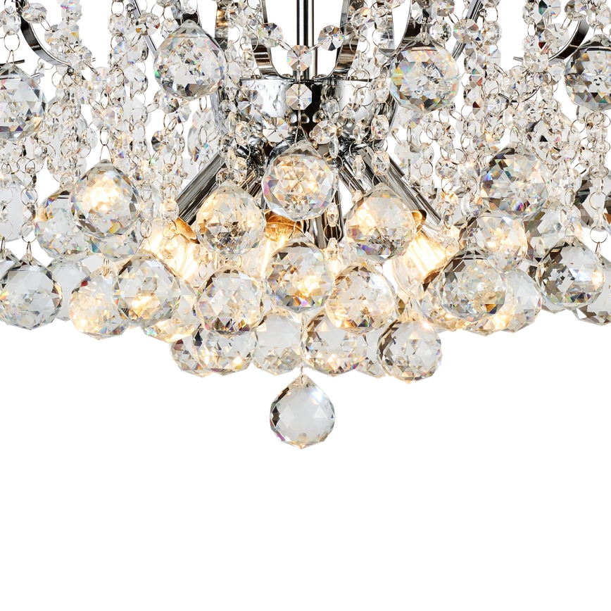 Brilagi - Ytmonterad ljuskrona CRYSTAL 6xE14/60W/230V skinande krom