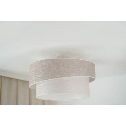 Brilagi - Ytmonterad ljuskrona DOVER SHINE 1xE27/15W/230V diameter 50 cm grå/grädde