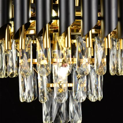 Brilagi - Ytmonterad ljuskrona ECLIPSE 5xE14/10W/230V Ø 38 cm svart/guld