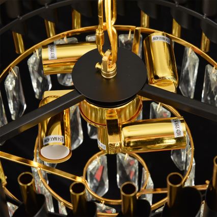 Brilagi - Ytmonterad ljuskrona ECLIPSE 5xE14/10W/230V Ø 38 cm svart/guld