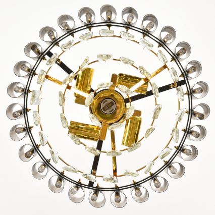 Brilagi - Ytmonterad ljuskrona ECLIPSE 5xE14/10W/230V Ø 38 cm svart/guld