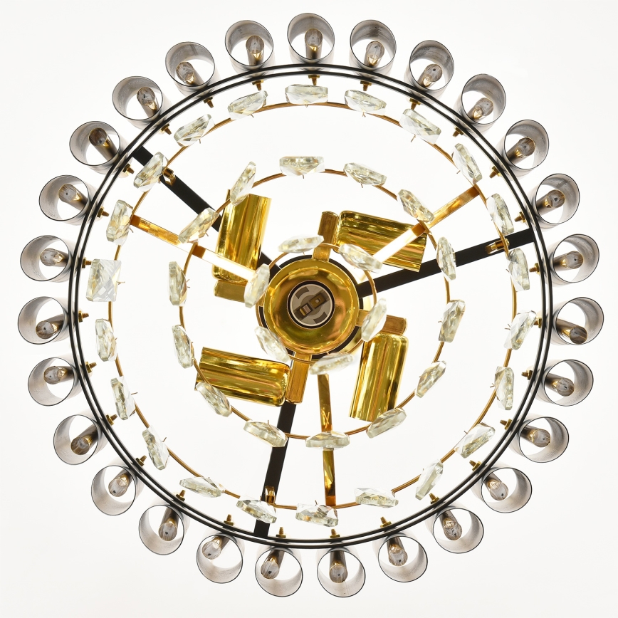 Brilagi - Ytmonterad ljuskrona ECLIPSE 5xE14/10W/230V Ø 38 cm svart/guld