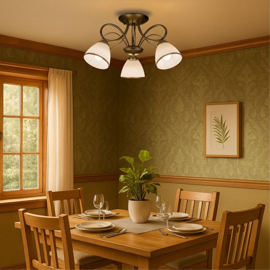 Brilagi - Ytmonterad ljuskrona FRED 3xE27/60W/230V Ø 59 cm guld