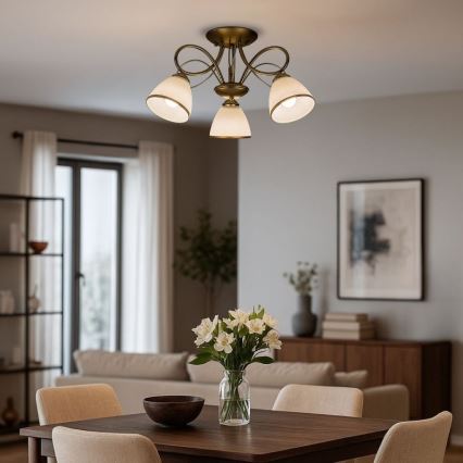 Brilagi - Ytmonterad ljuskrona FRED 3xE27/60W/230V Ø 59 cm guld