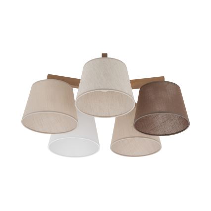 Brilagi - Ytmonterad ljuskrona LATTE SABIA 5xE27/15W/230V furu/mix