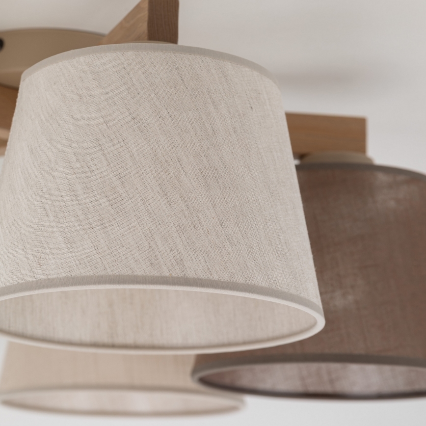 Brilagi - Ytmonterad ljuskrona LATTE SABIA 5xE27/15W/230V furu/mix